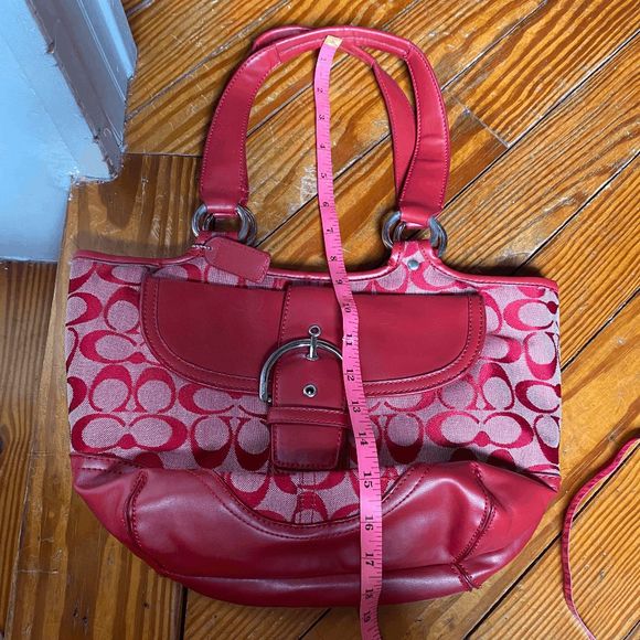 COACH Signature Gallery Orange Canvas Pleated Large Tote, EUC, MSRP $358. - Picture 7 of 12